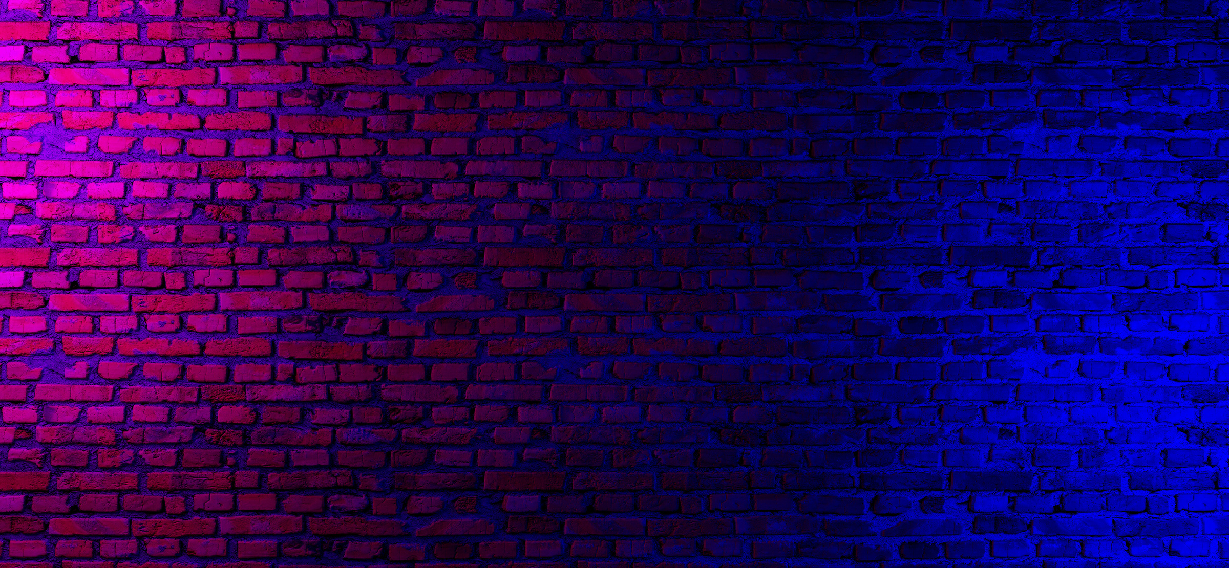 Brick Wall with Neon Lights